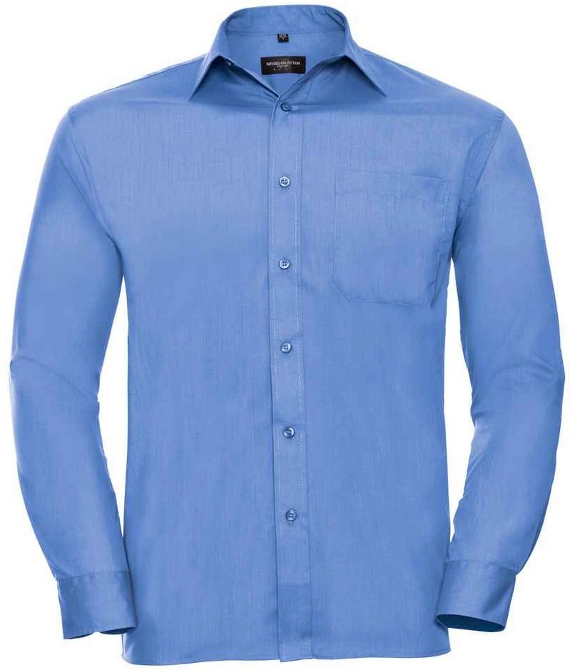 Russell Collection - Formelles Hemd Pflegeleicht für Herren (Business-Blau)
