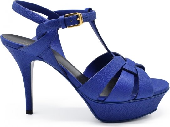 Saint Laurent Tribute Sandalen Blau