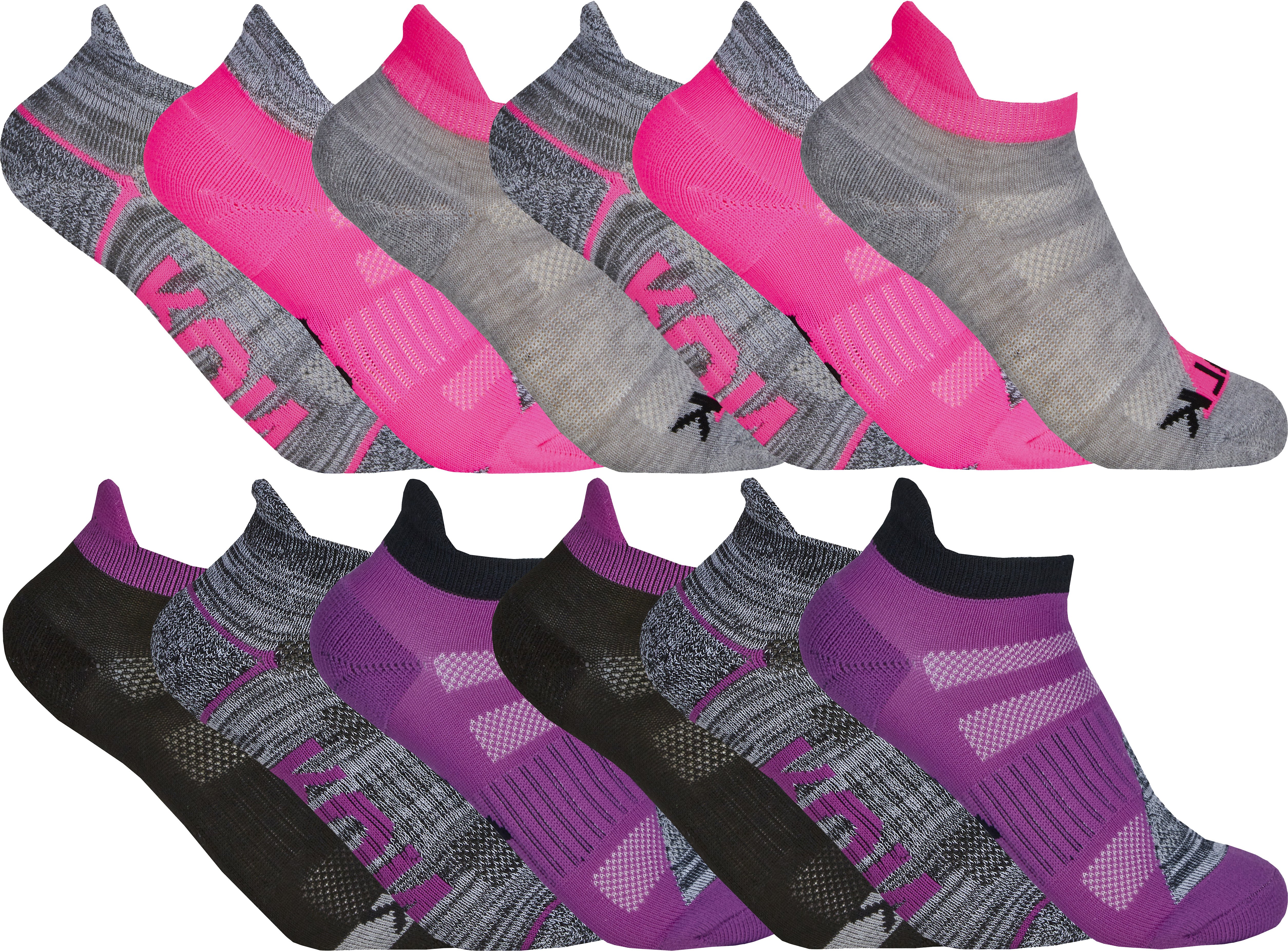 12 Paar Kinder Trainer Liner Socken | Atmungsaktive Low Cut Knöchel Socken - Lila / Pink