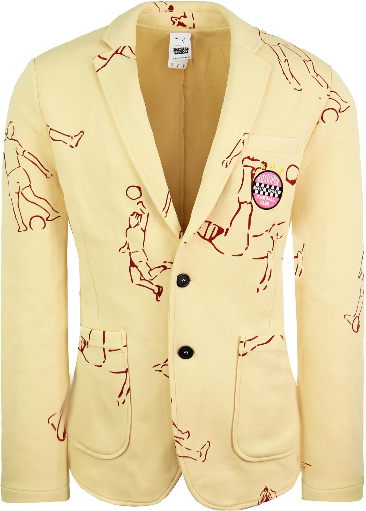 Puma x Kidsuper Studios Langer Blazer -Ärmel Herren Honig maßgeschneiderte Jacke 598436 12