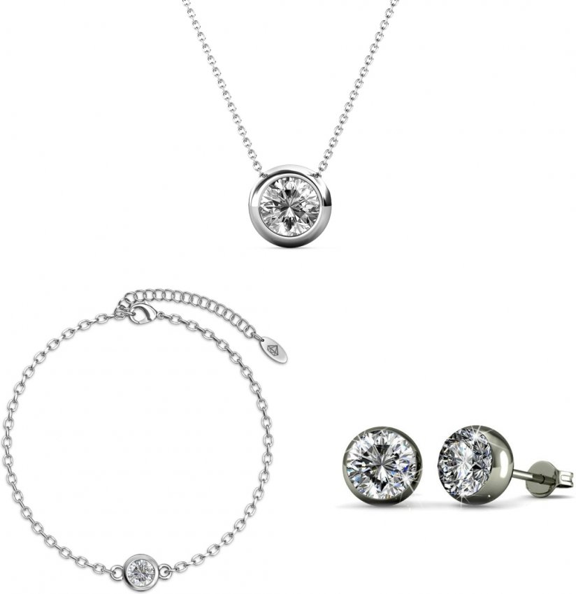 Mond und Geburtsstein-Sets - Silber und Kristall