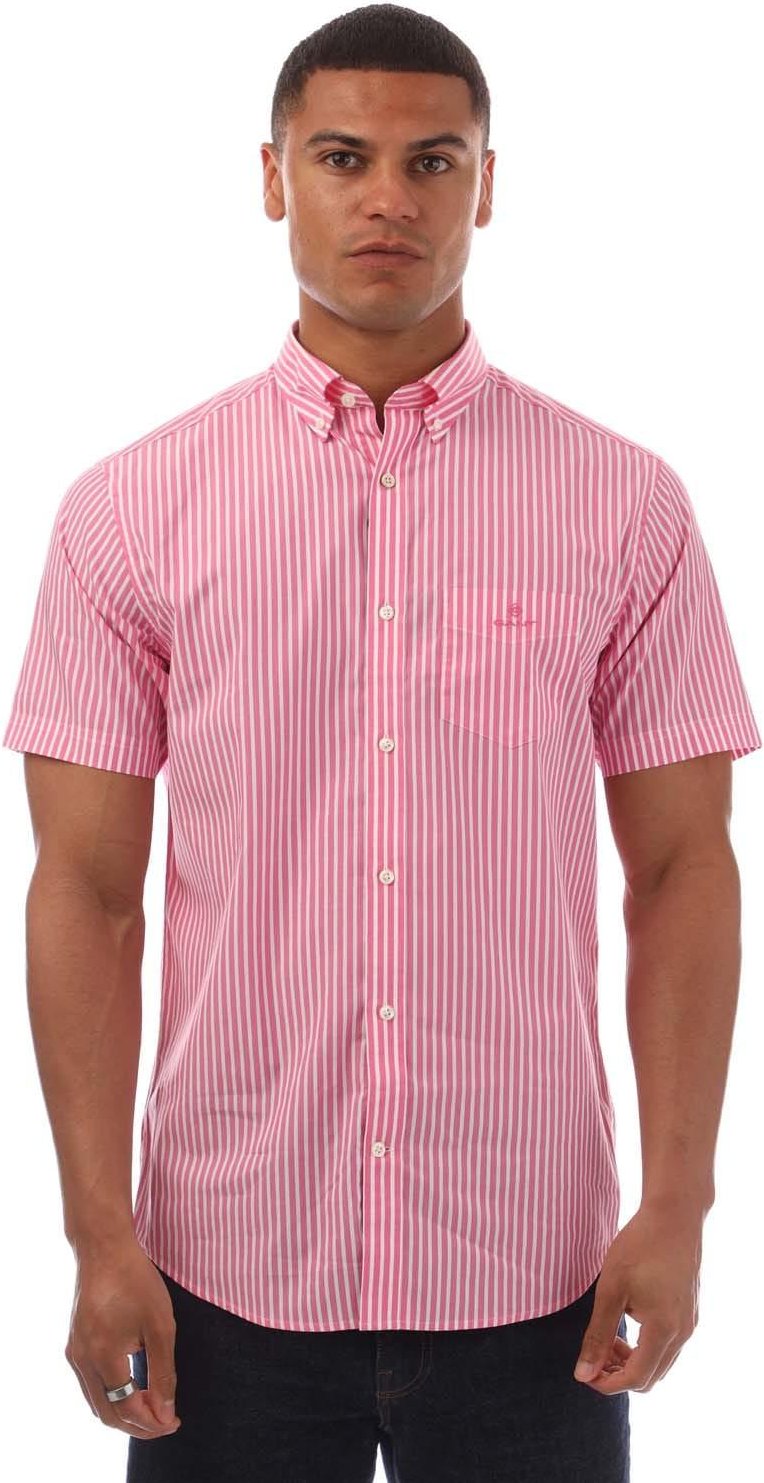 Gant - Hemd für Herren Walkstoff Regulärkurzärmlig (Pink)