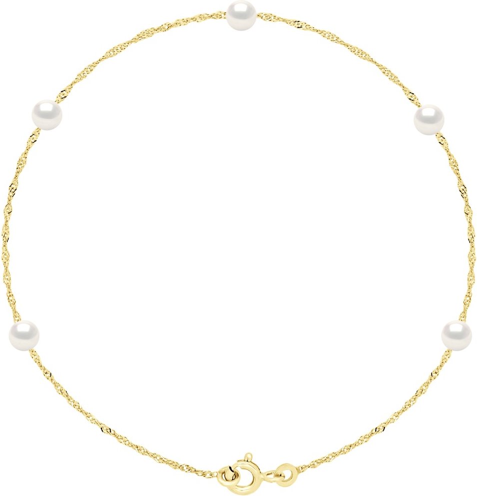 Armband – 5 echte Süßwasser-Zuchtperlen rund 4–5 mm