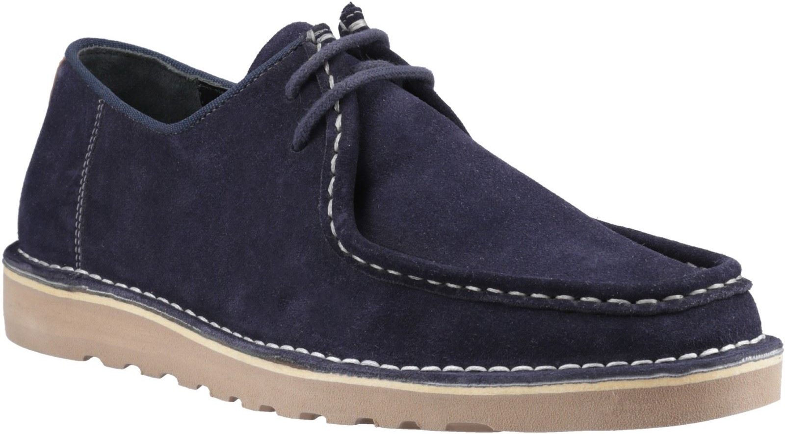 Thumbnail - Hush Puppies Otis Wildleder Herren Schnürschuhe in Marineblau