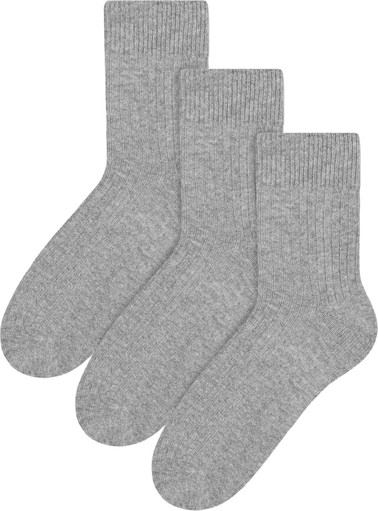 3 Paar Herren Wollsocken | Steven | Winter Leichtgewichtige Warme Stiefel Socken - Hellgrau