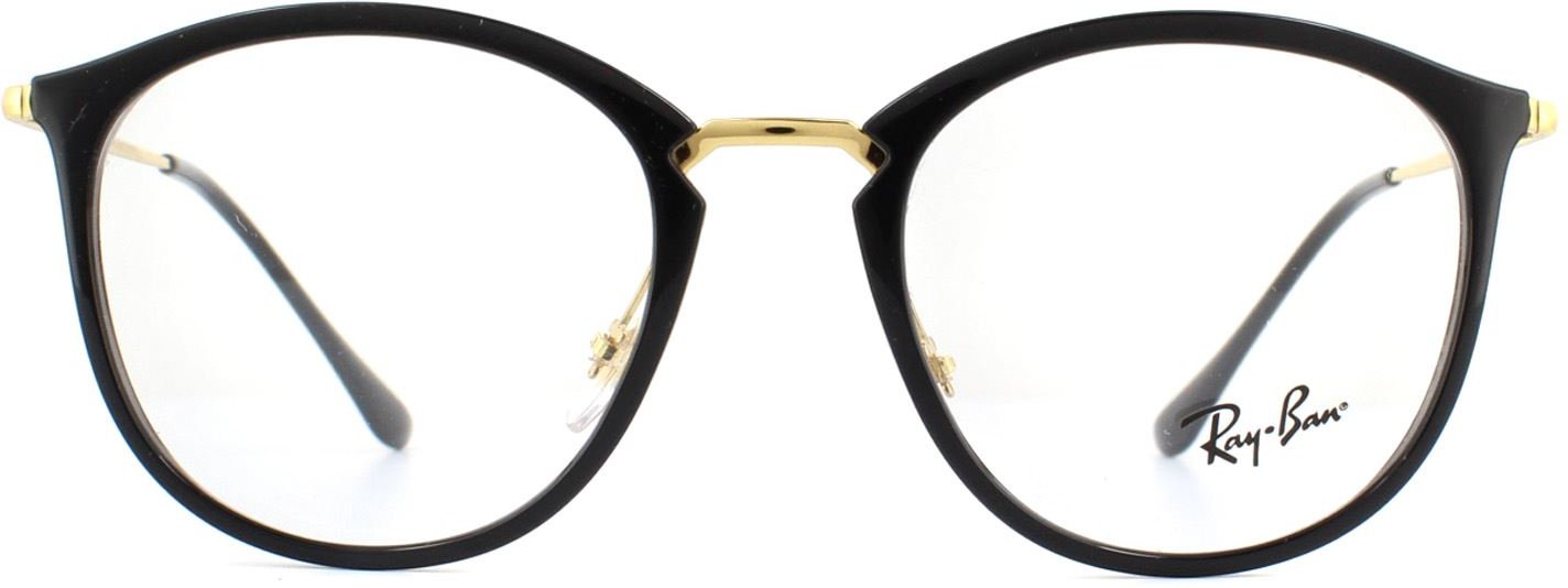 Ray-Ban Brillenfassung 7140 2000 Glänzendes Schwarz 51mm