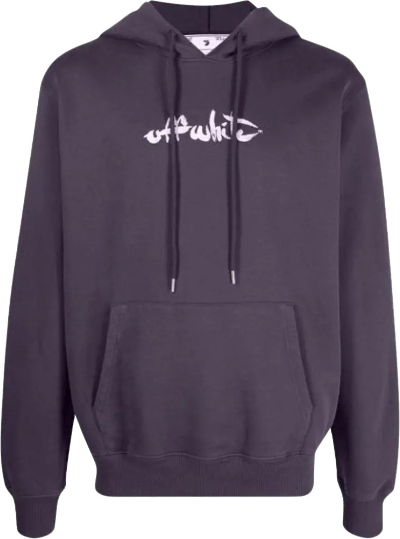 Off-White Paint Arrow Logo Slim Fit Kapuzenpullover in Aubergine-Lila