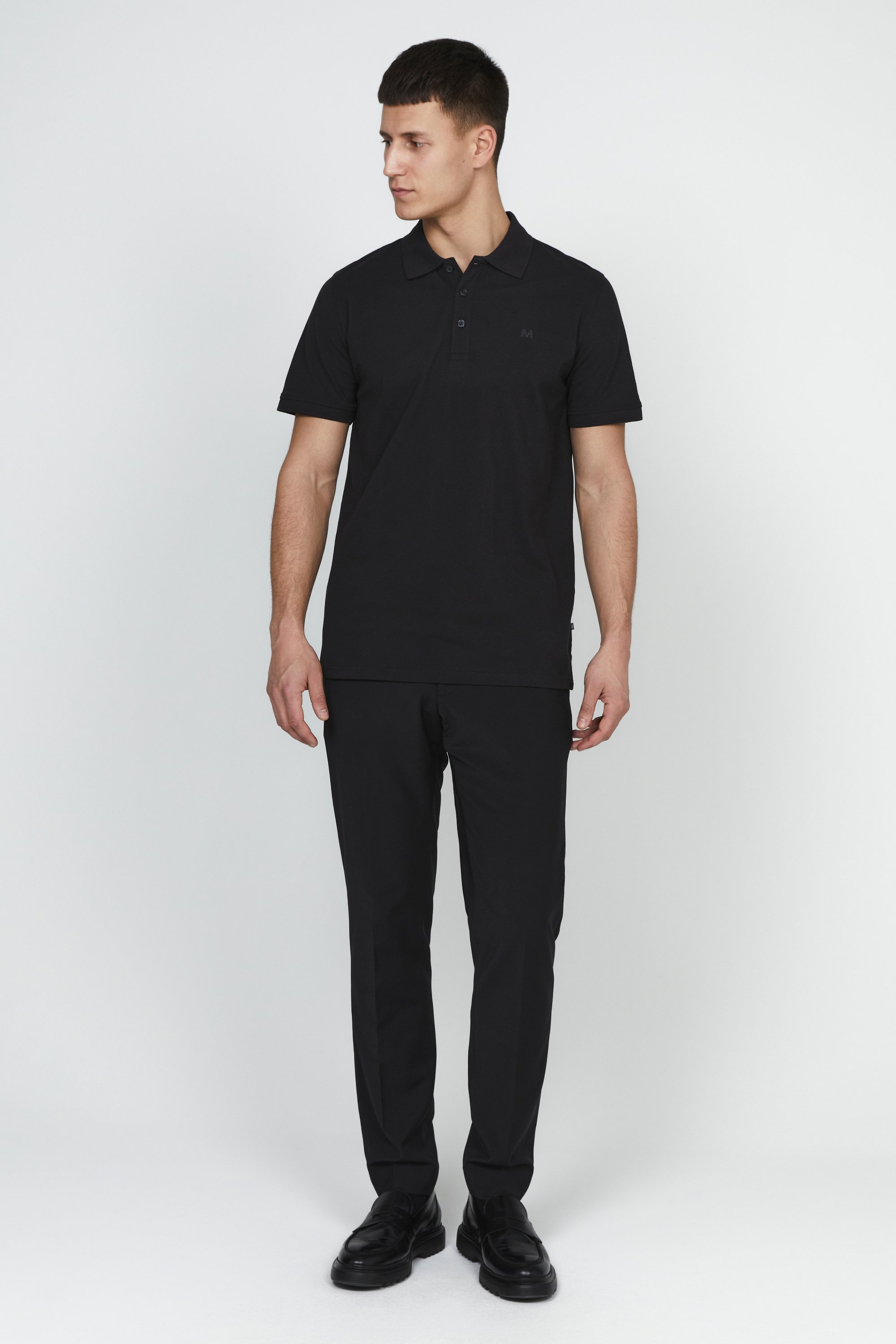 Poloshirt Gerade Passform black