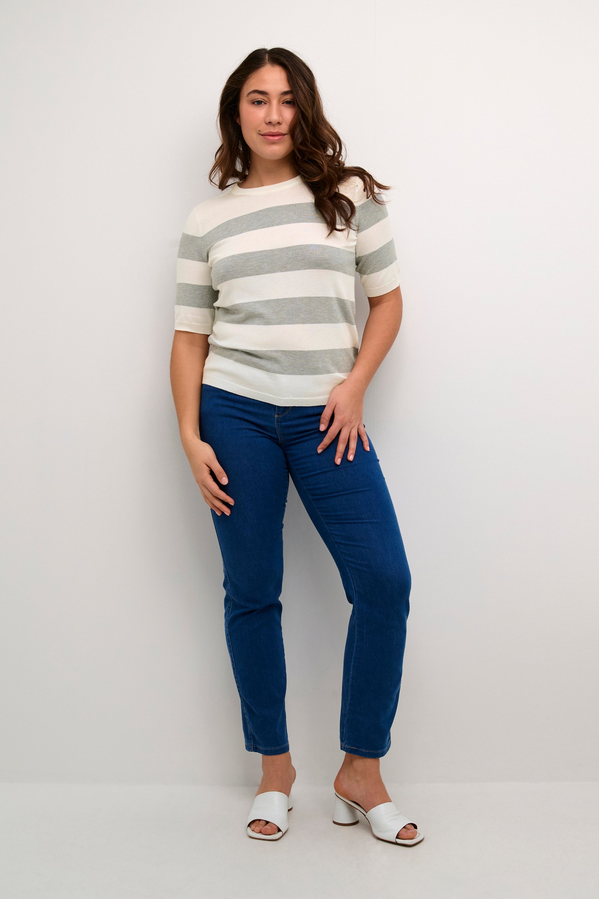 Thumbnail - Strickpullover in regulärer Passform white grey