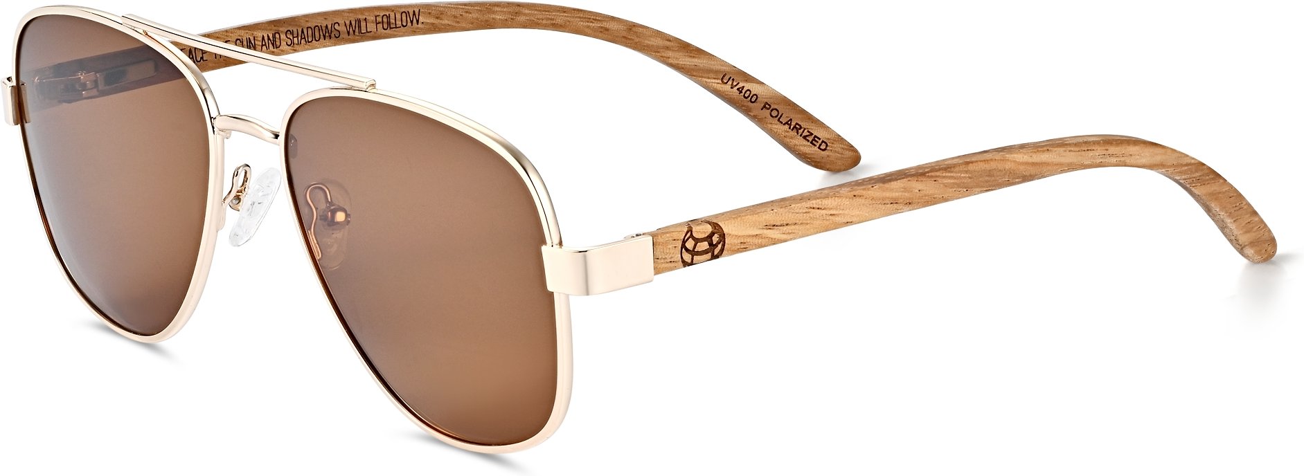 Earth Wood Kotor Polarisierte Sonnenbrille - Zebra/Braun