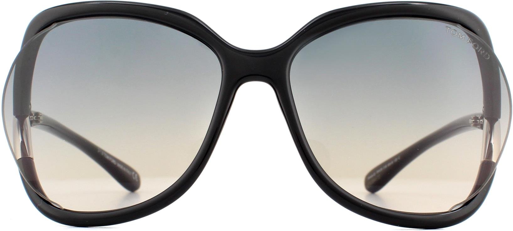 Thumbnail - Tom Ford Square Womens Shiny Black Smoke Grey Gradient Sonnenbrille