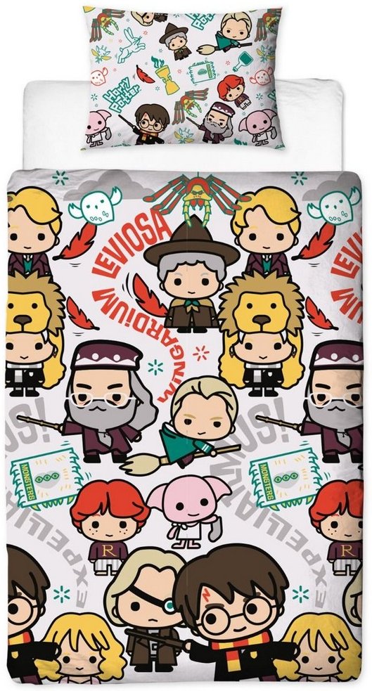 Harry Potter - Bettwäsche-Set, Szene (Weiß)