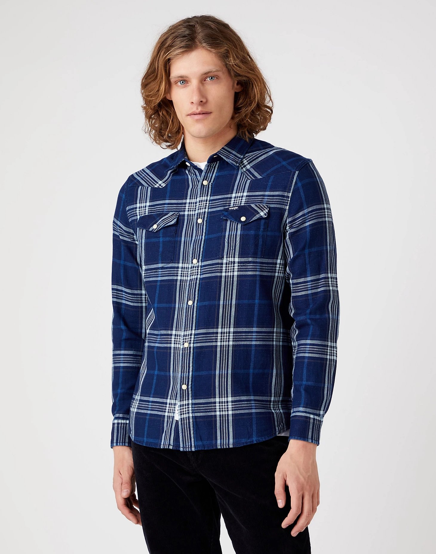Wrangler - WESTERN SHIRT DARK INDIGO REGULAR FIT