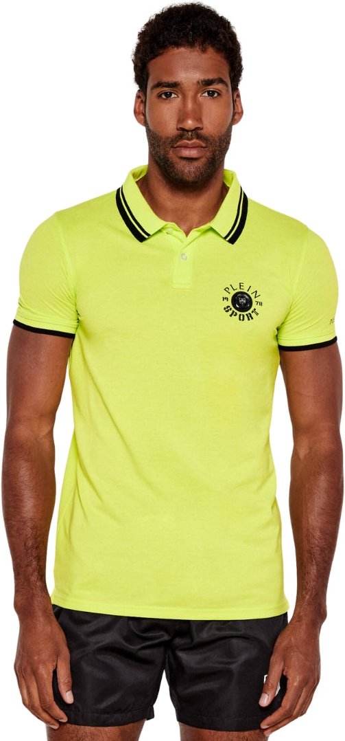 Plein Sport Poloshirt Mit Großem Logo Auf Der Rückseite, Limettengrün