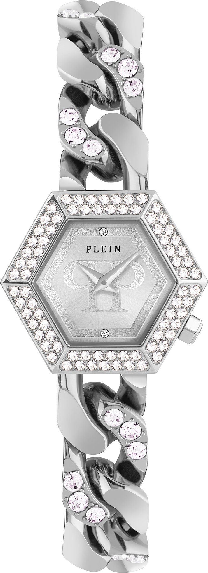 Philipp Plein Die Hexagon Groumette Damen Silberuhr PWWBA0123