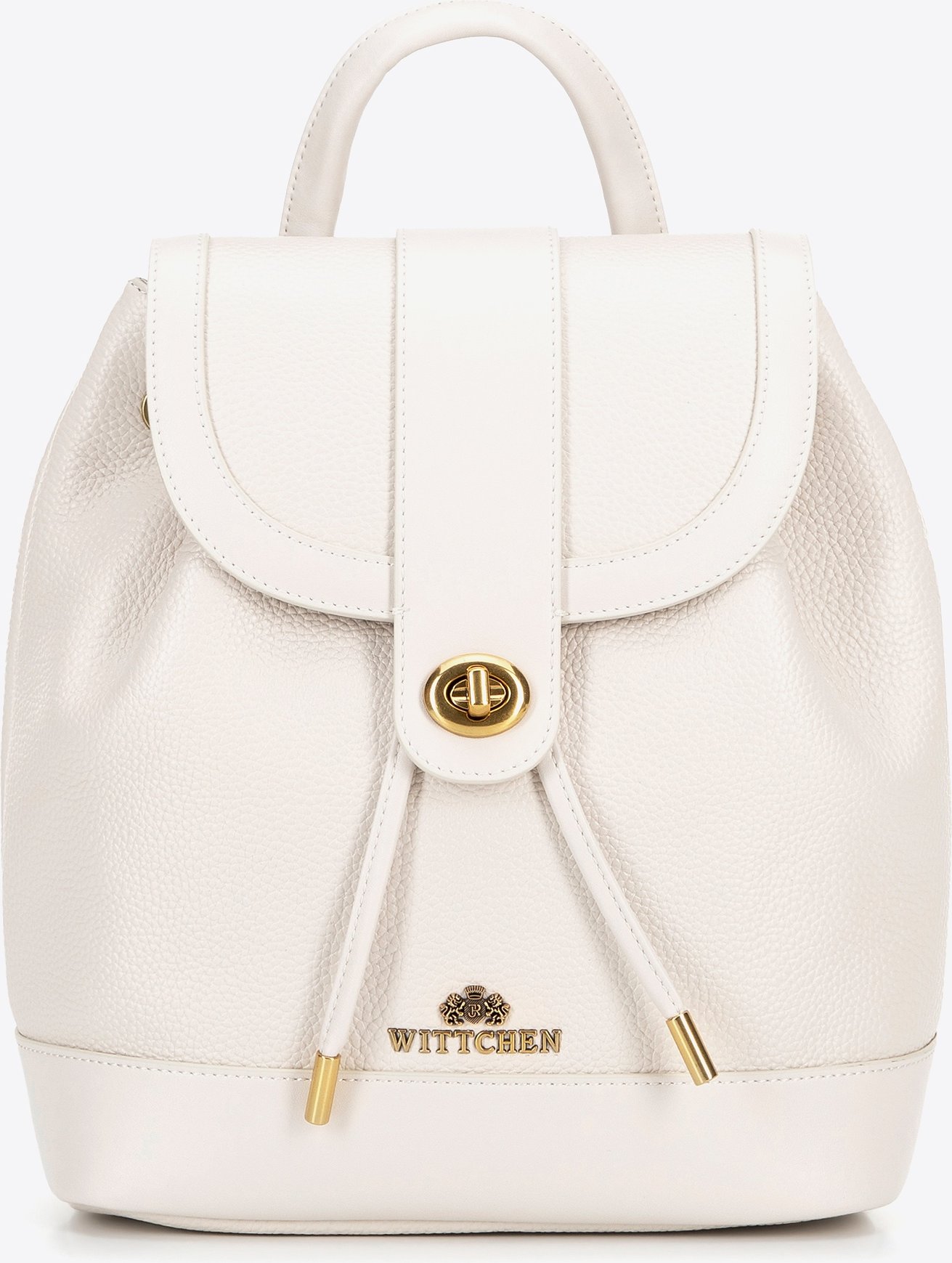Wittchen Damen-Lederrucksack mit Kordelzug, Creme, Naturleder