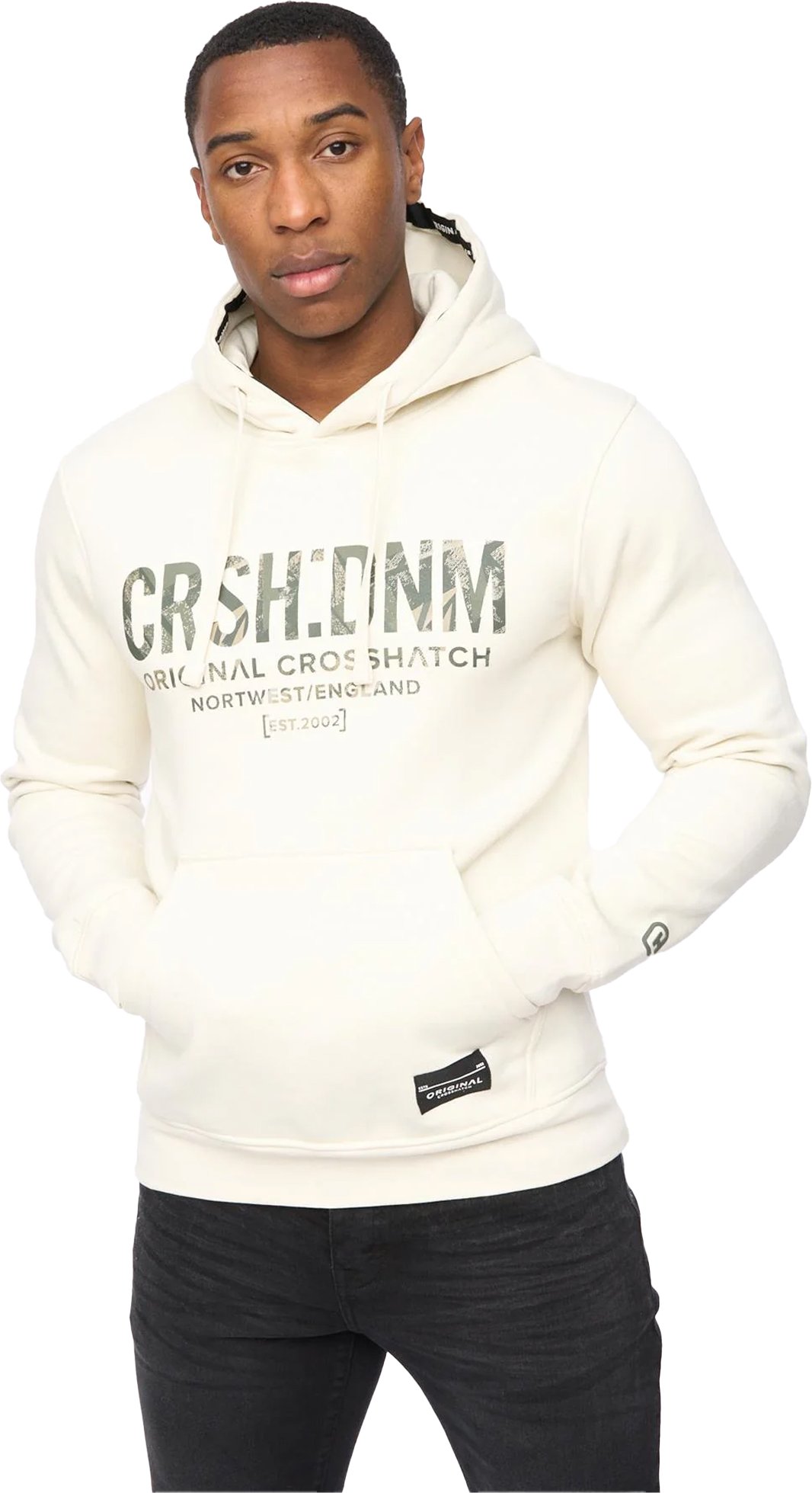 Crosshatch - "Campbox" Kapuzenpullover für Herren (Naturweiß)