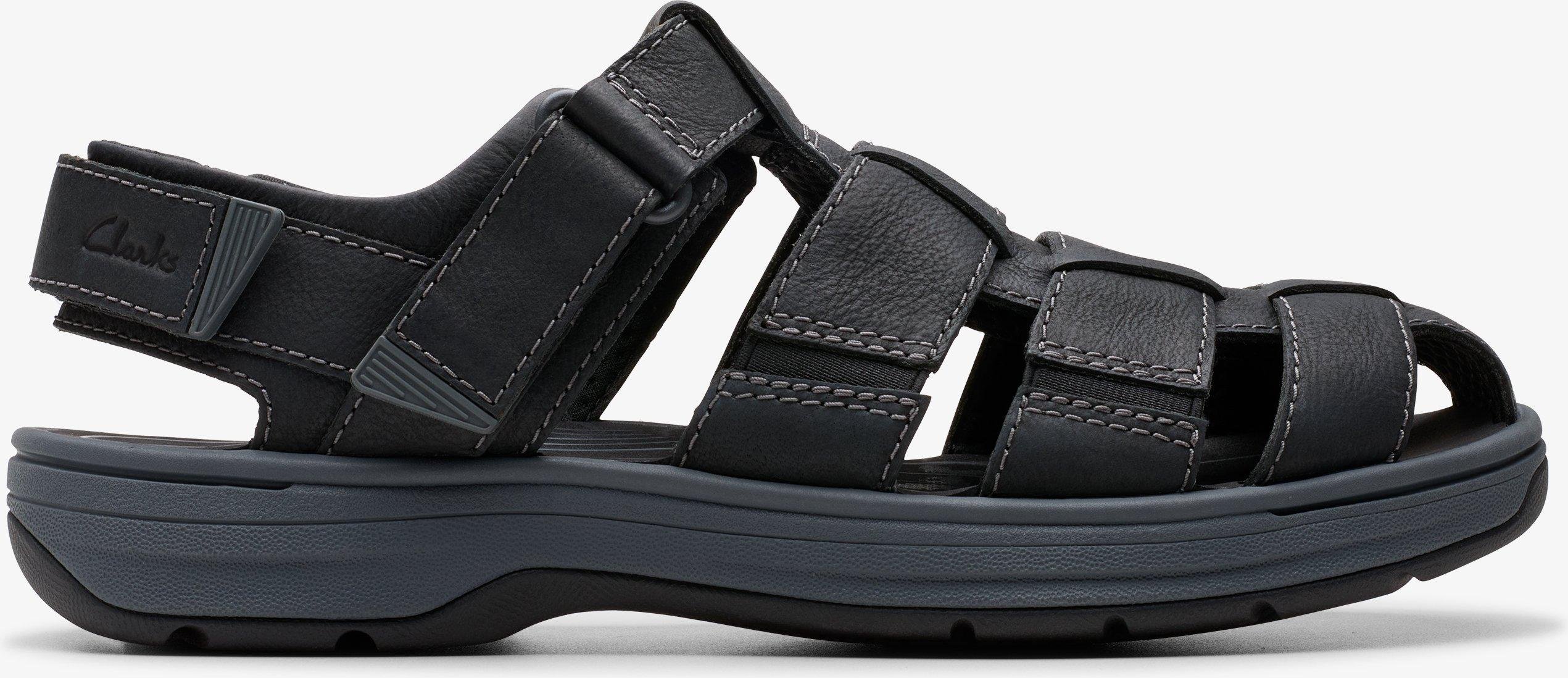 Saltway Cove Black Leather Sandalen