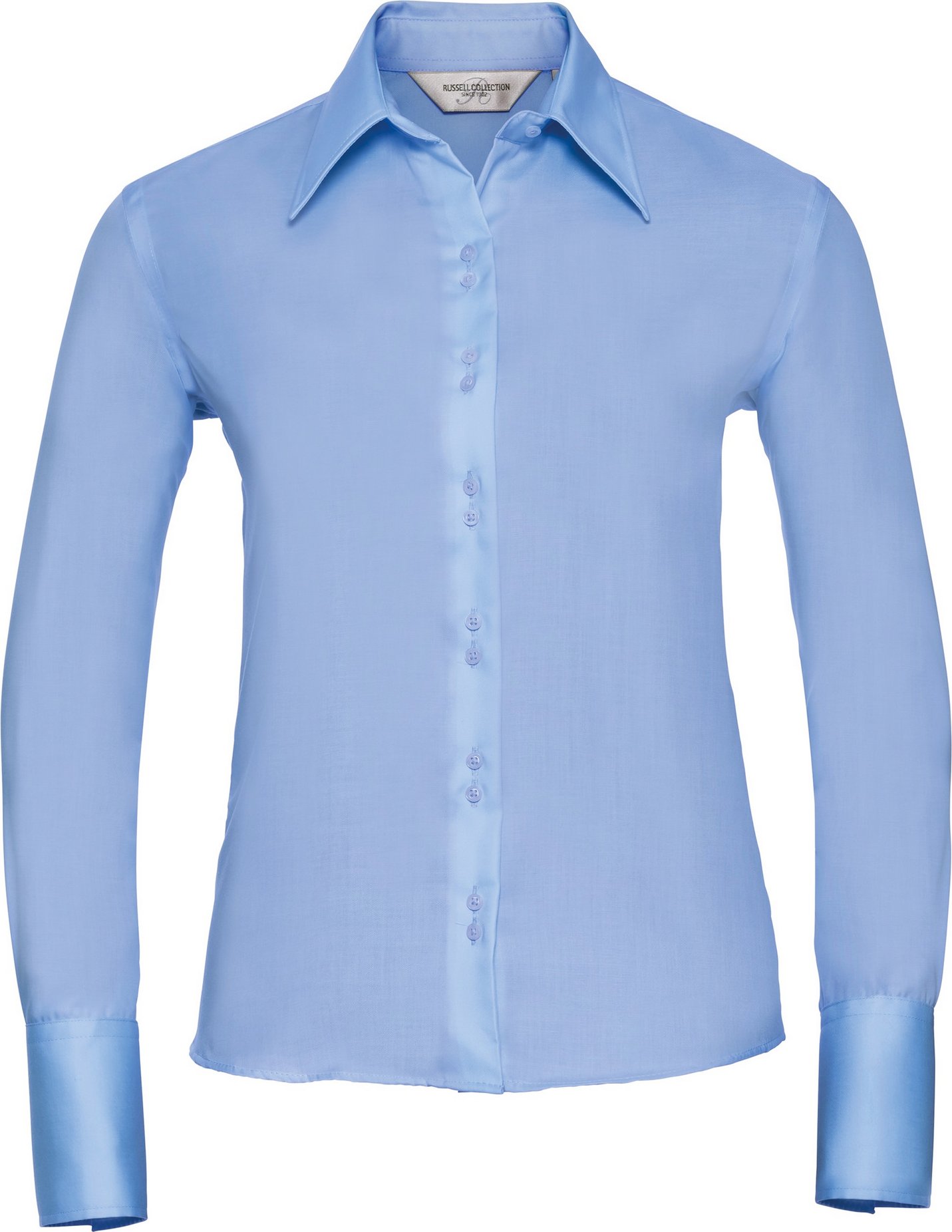 Russell Collection - Langärmelige bügelfreie Bluse - Damen (Hellblau)