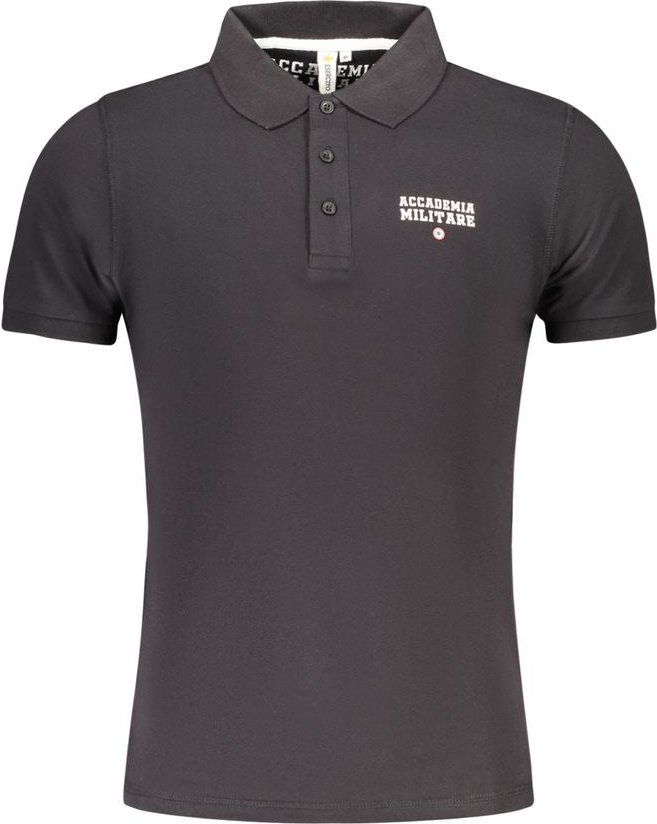 Accademia Militare Schwarzes Baumwoll-Polo für Herren