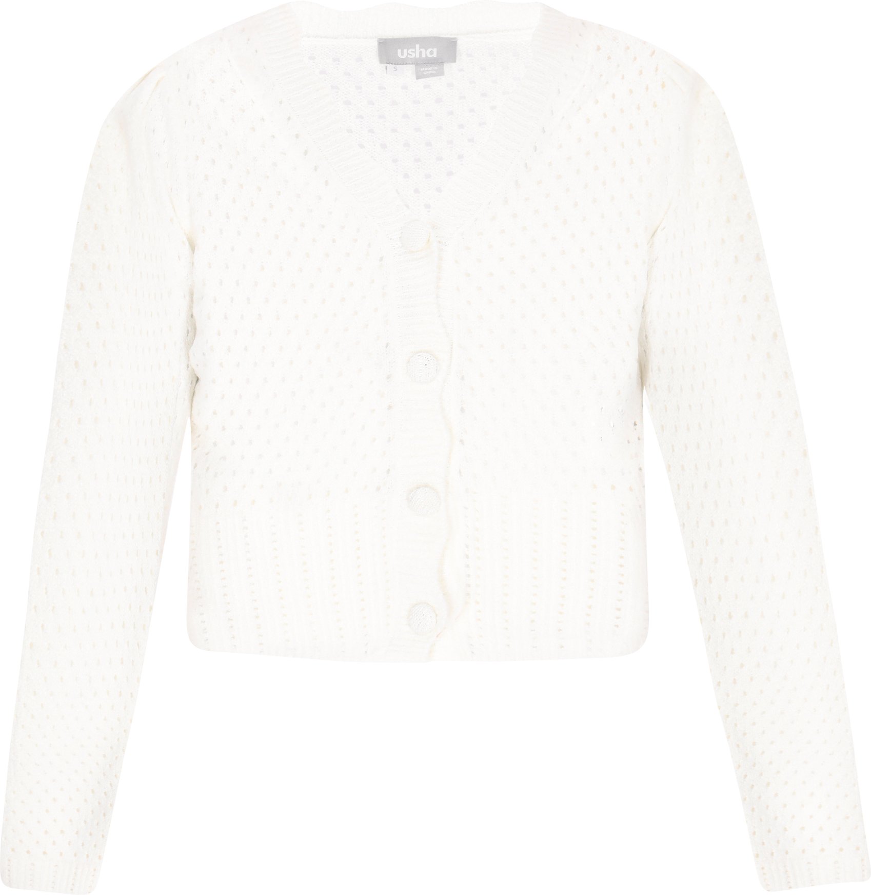 usha Strickjacke Frauen cremefarben