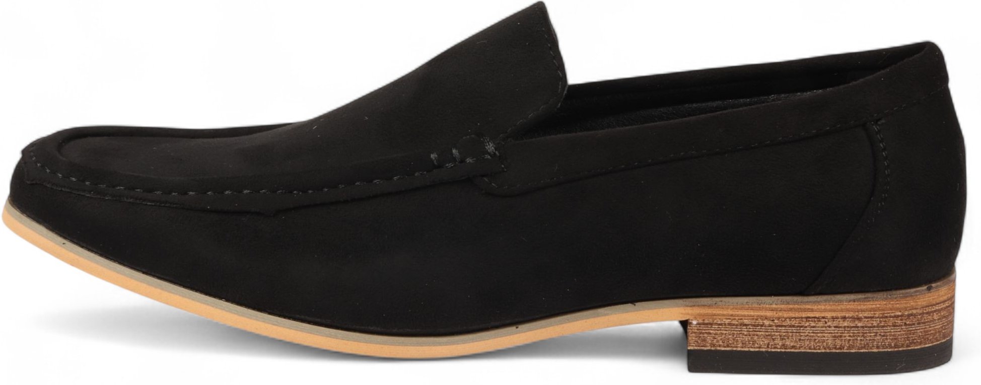 Herren Loafer aus schwarzem Wildleder, leichte Slip-On-Freizeitschuhe