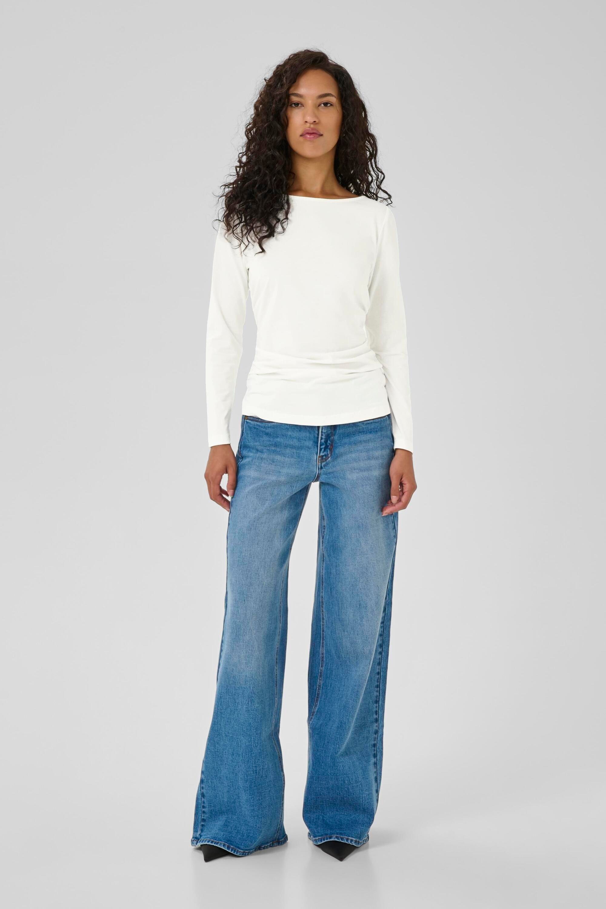 Langarm-Bluse LeaMW Slim/ Regular fit white