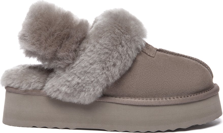 EVER AU Damen Leder Hausschuhe Mit Zwei Abnehmbaren Riemen - Fantail