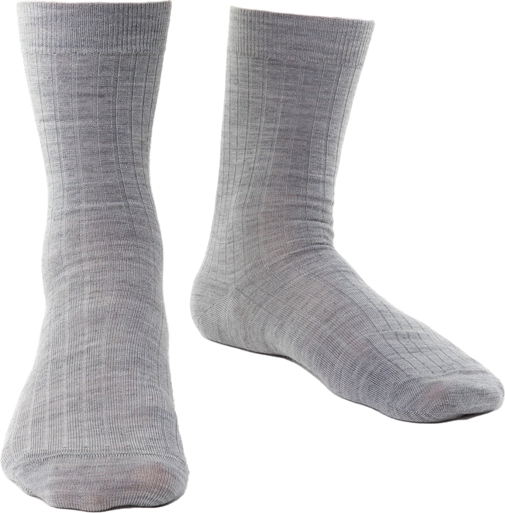 Thumbnail - Steven - Socken aus Merinowolle für Herren mit lockerem, weichem Oberteil für geschwollene Füße - Hellgrau