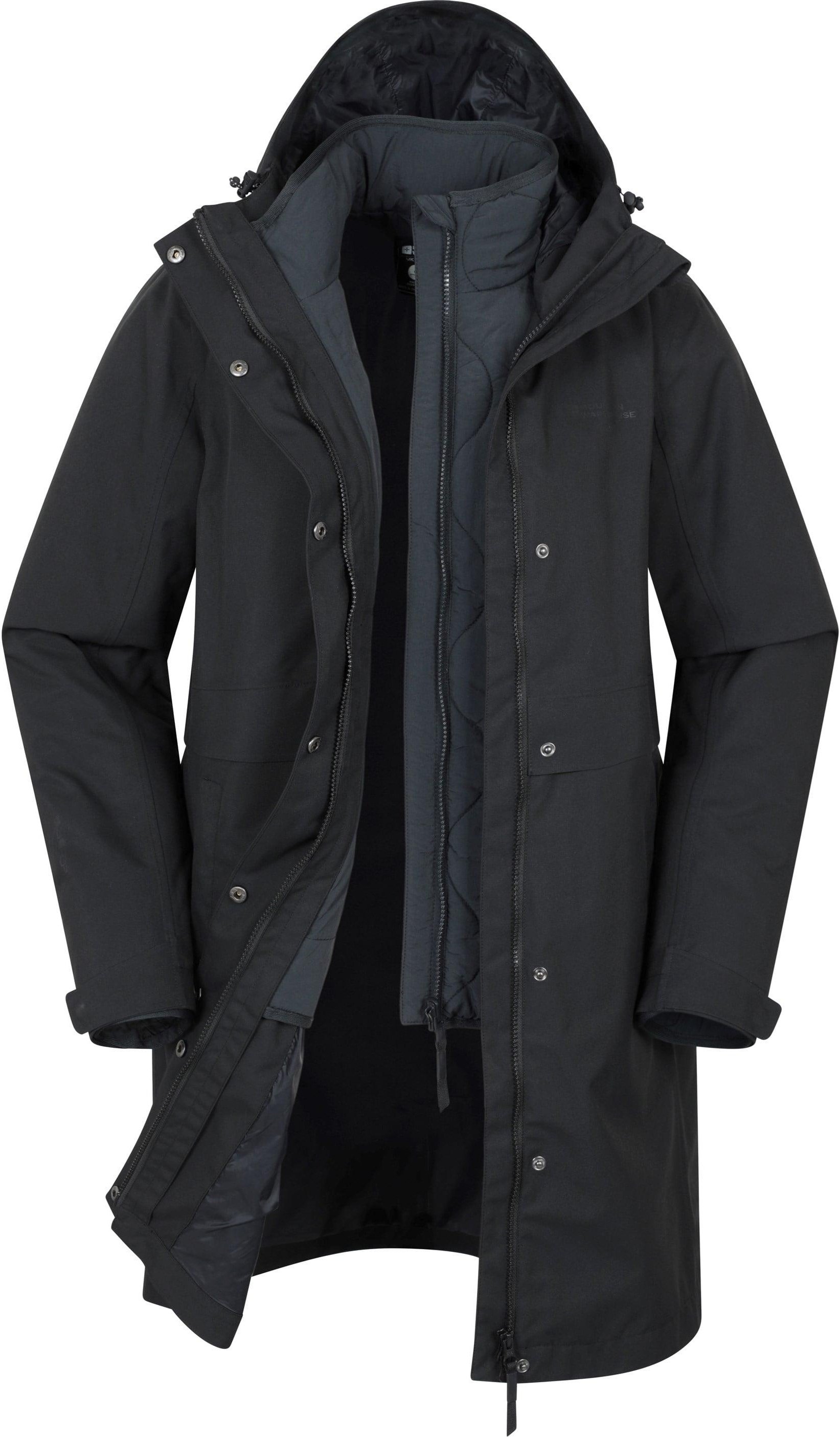 Mountain Warehouse - "Luna" Jacke, wasserfest für Damen, 3 in 1, Lang (Schwarz)
