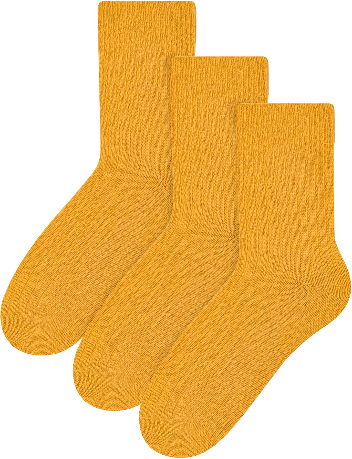 3 Paar Wollsocken für Damen | Steven | Atmungsaktive gepolsterte Damensocken Gelb