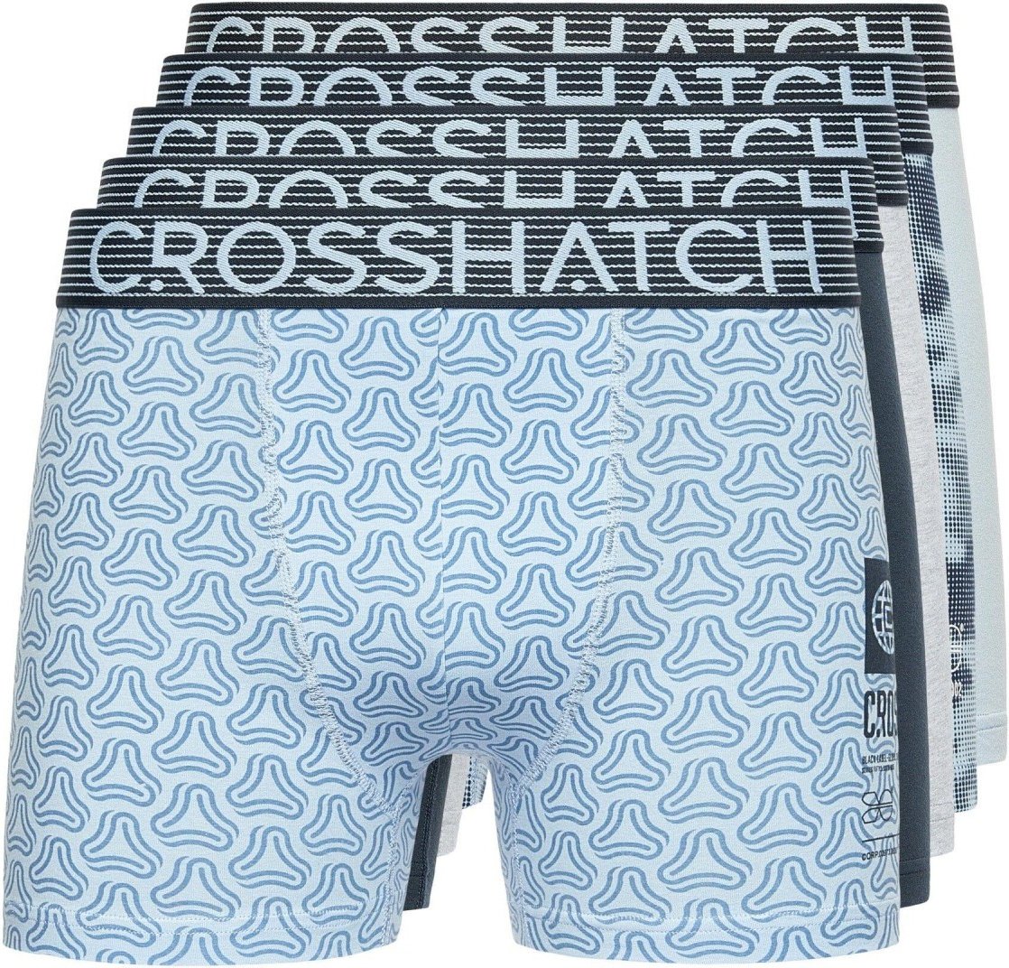 Crosshatch - "Buzzard" Boxershorts für Herren(5er-Pack) (Marineblau/Grau/Blau)