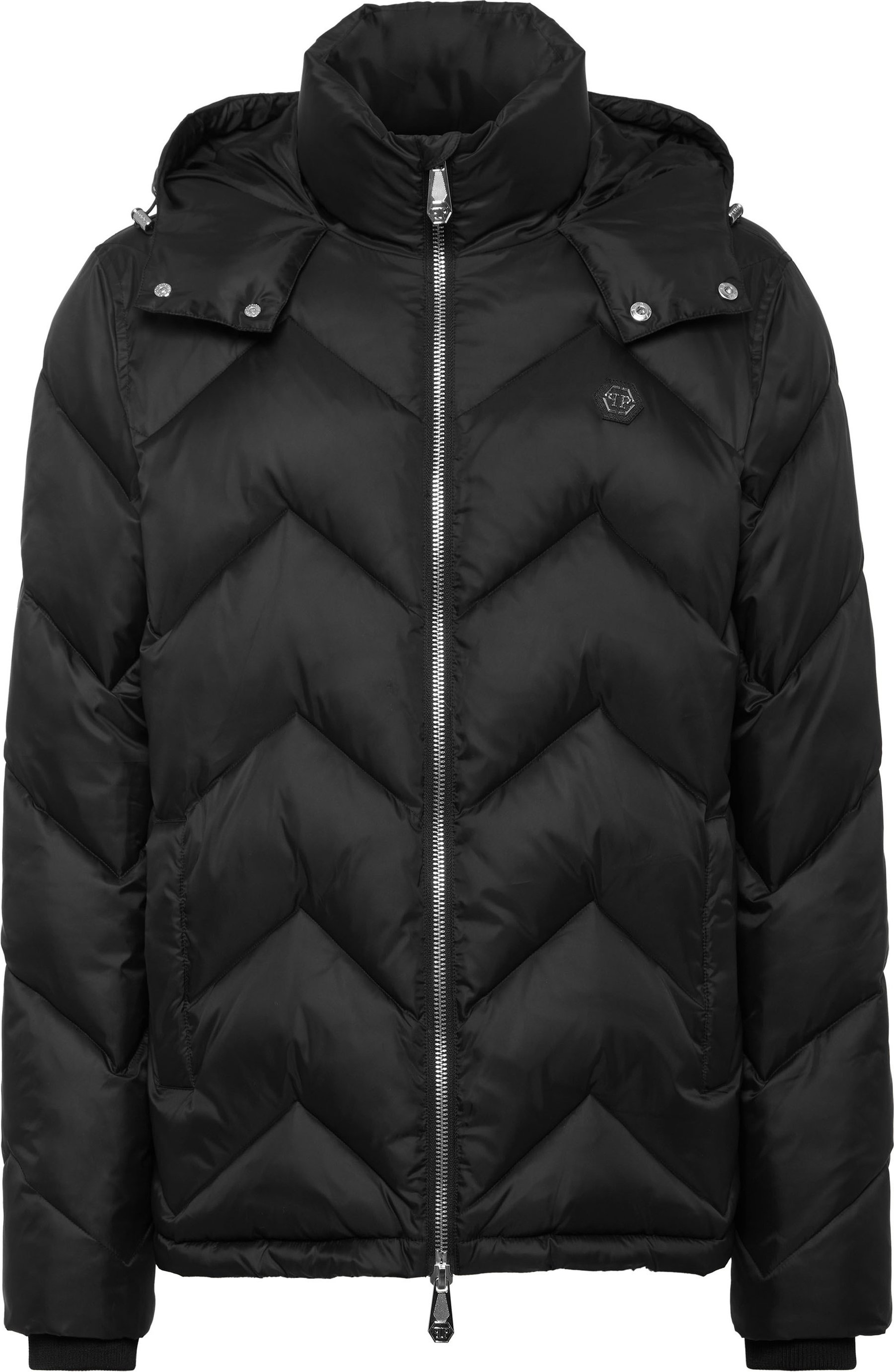 Nylon Short Puffer Jacket Zigzag