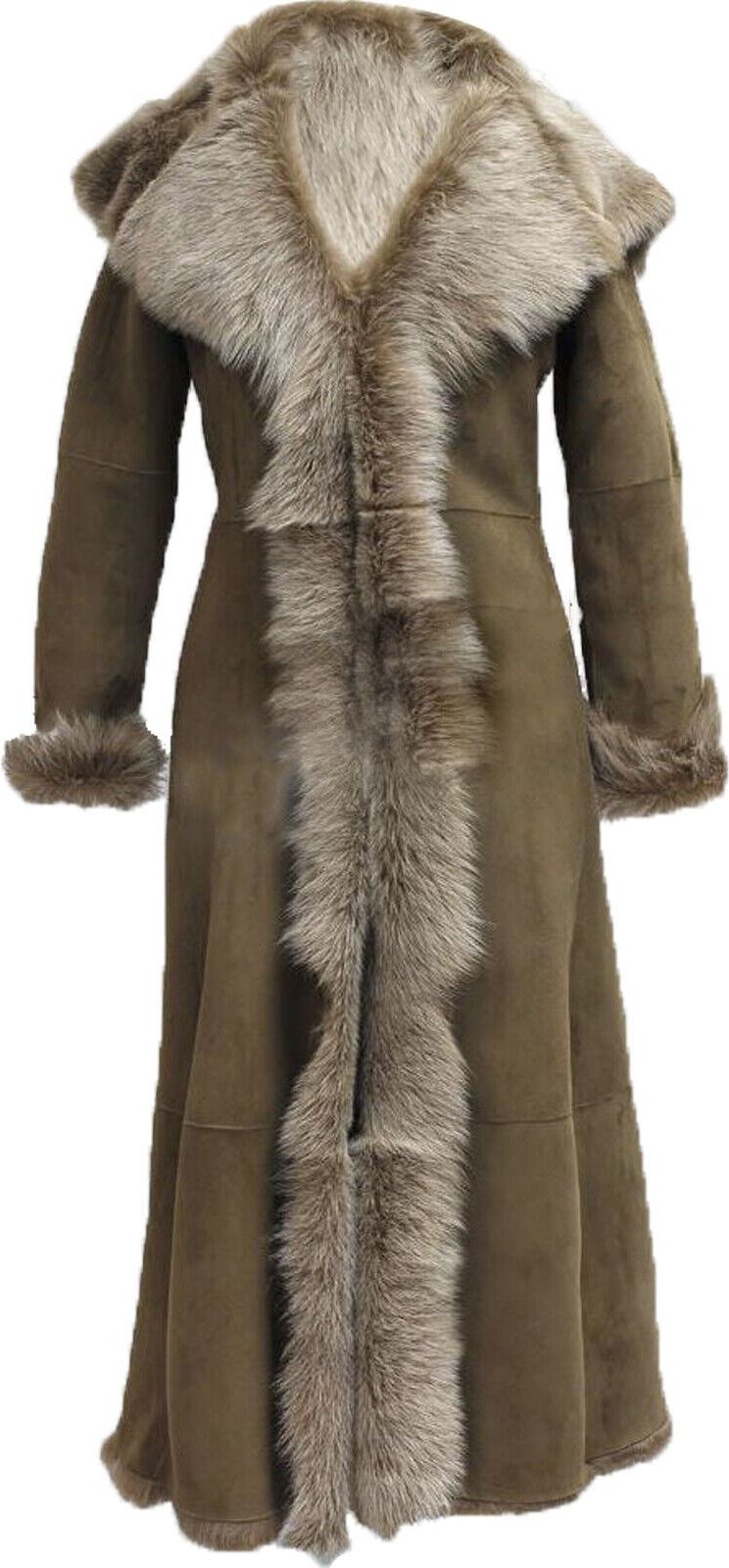 Damen-Trenchcoat aus Toscana-Schaffell mit Kapuze aus Wildleder – Rushden