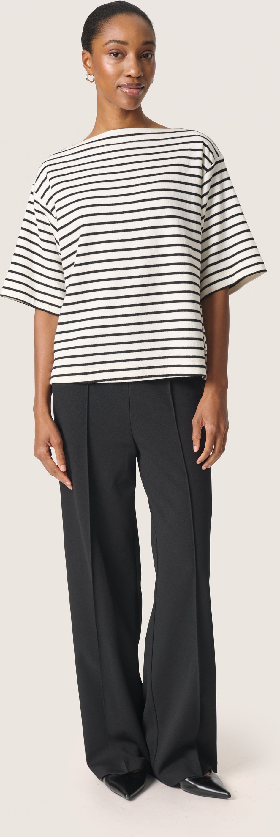 Sweatshirt Baggy fit White and Black Stripe white black