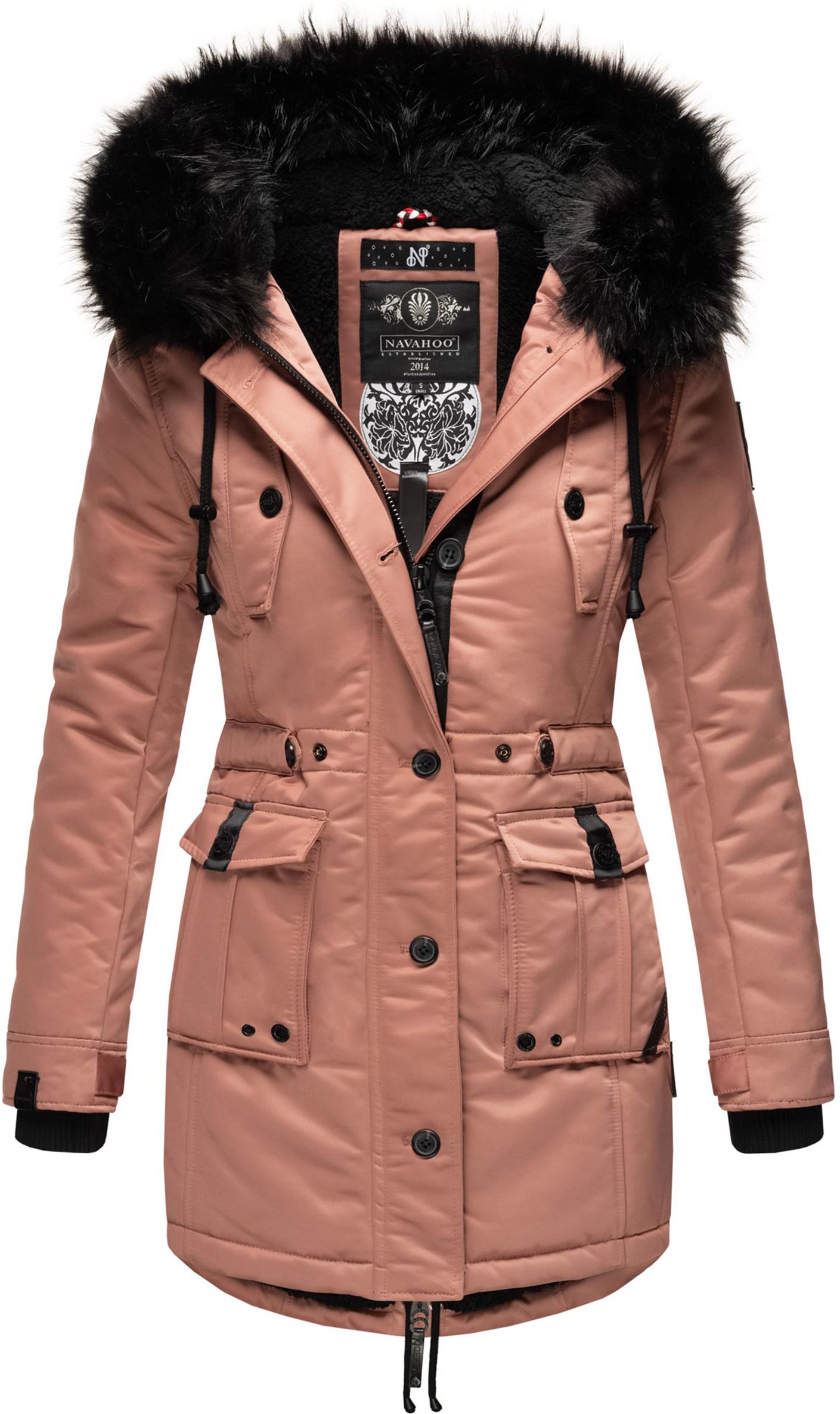 Navahoo Damen Winterjacke Luluna-Princess – Warm, Stylisch & Mit Teddyfell und Kunstfellkragen