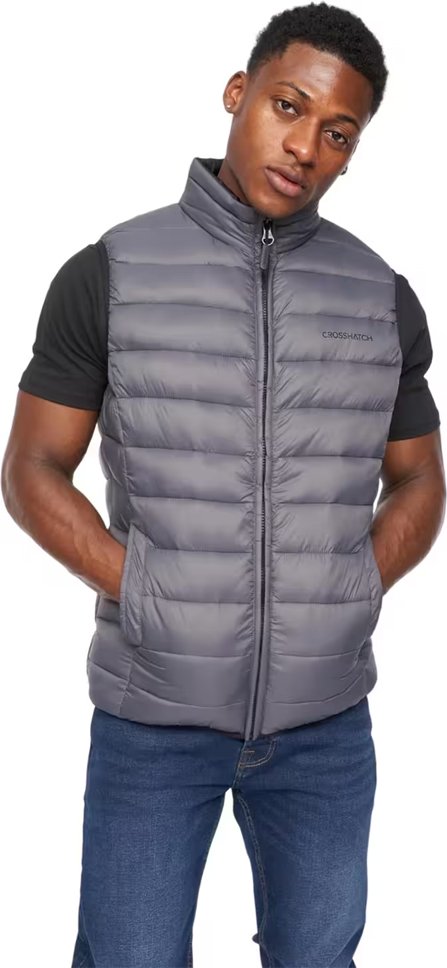 Crosshatch - "Gattering" Weste für Herren, Gesteppt (Holzkohle Tarnmuster)