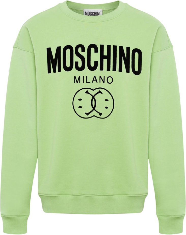 Moschino - Grüner Pullover Mit Doppel-smiley