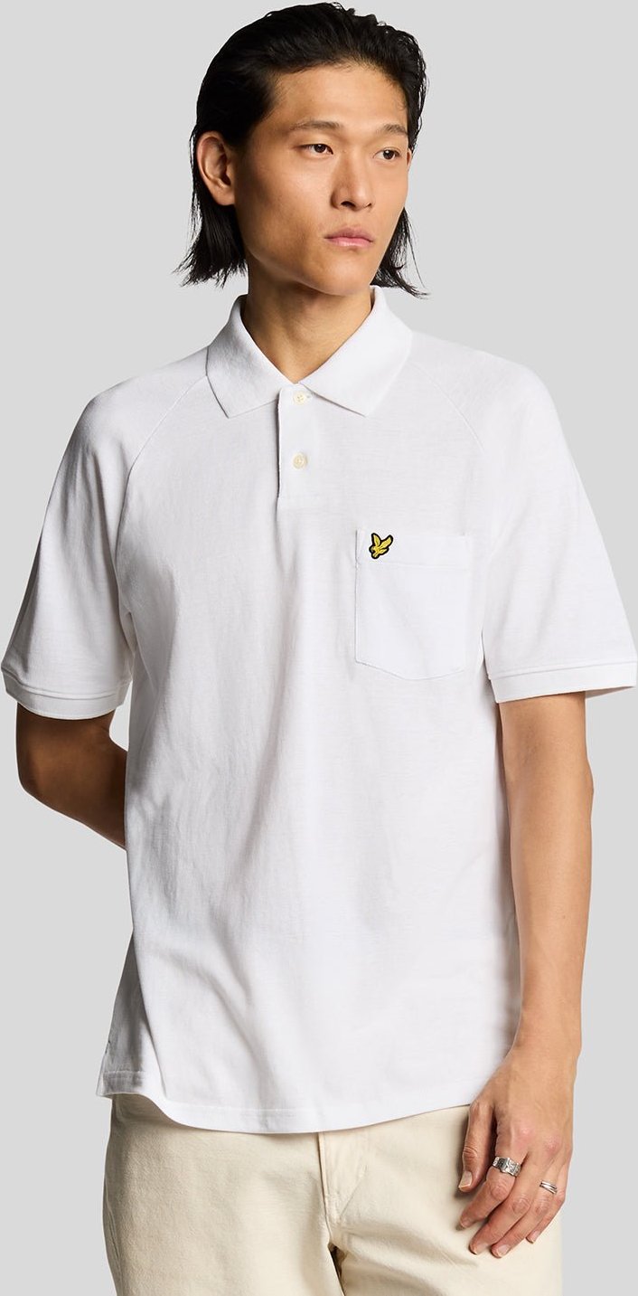 Lyle & Scott Poloshirt aus Leinenmischung – Weiß