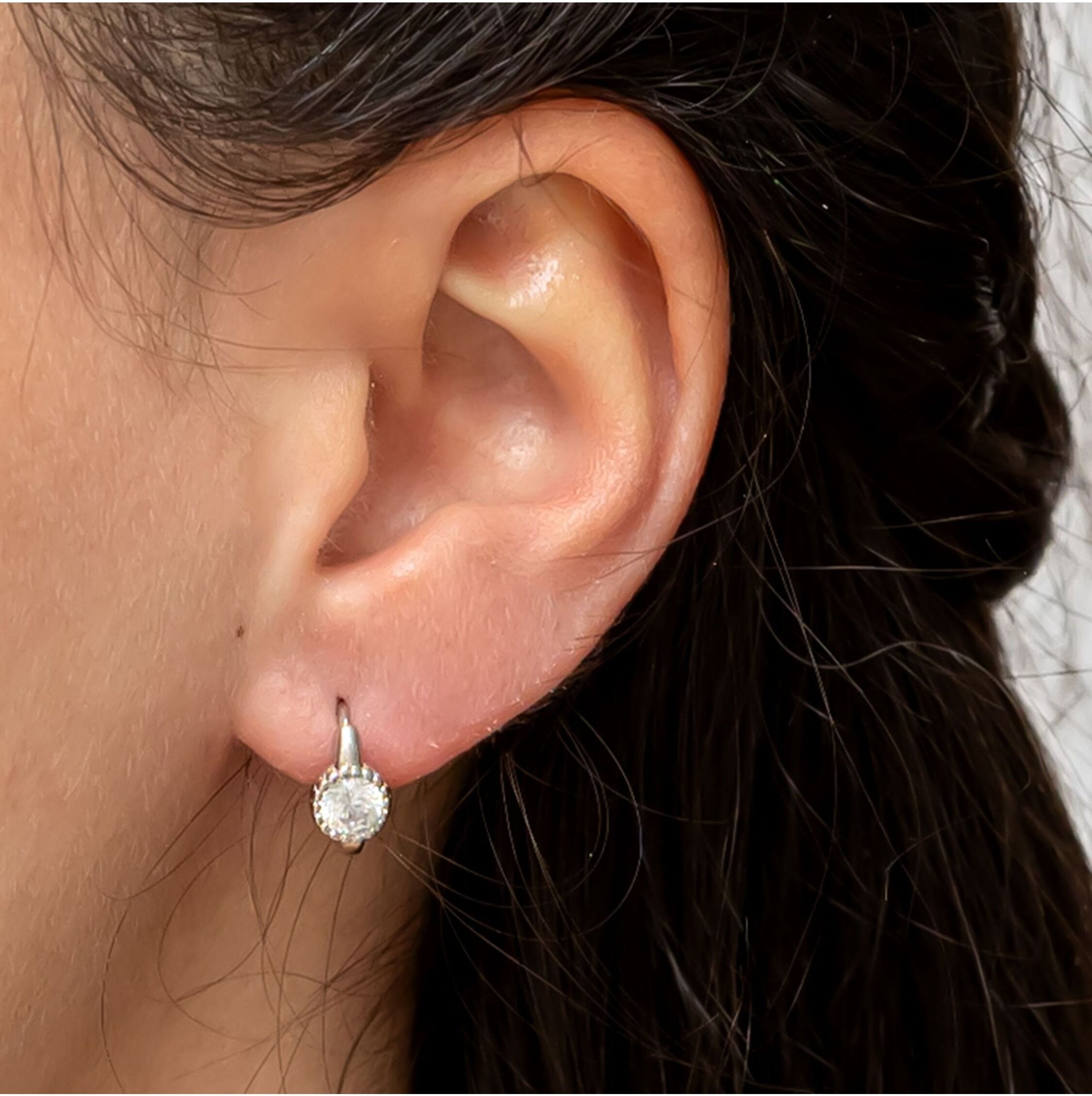 Dkeniz Ohrringe Silber 925 rhodiniert mit Zirkonia weiß