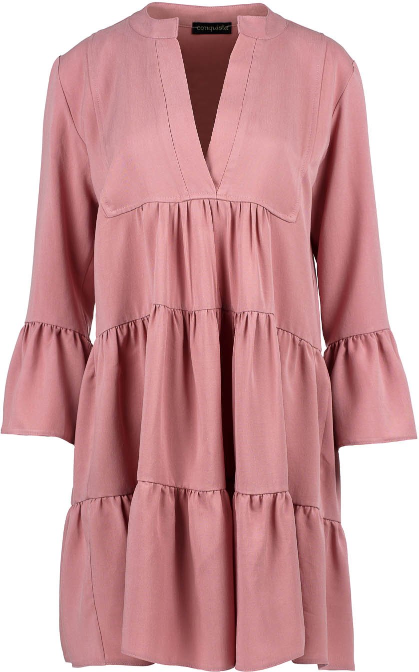 Thumbnail - Dunkelrosa Lockeres A-Linien-Kleid