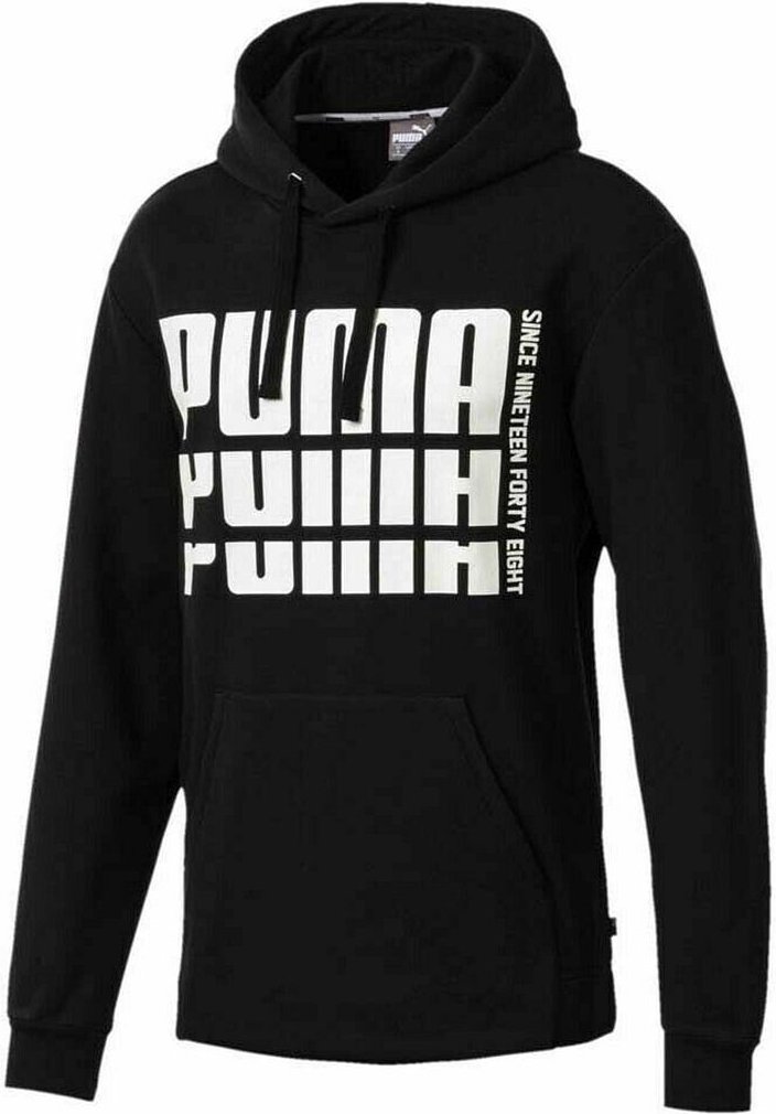 Puma Rebel Fett grafische Langarmpullover Schwarzer Hoodie 853387 01