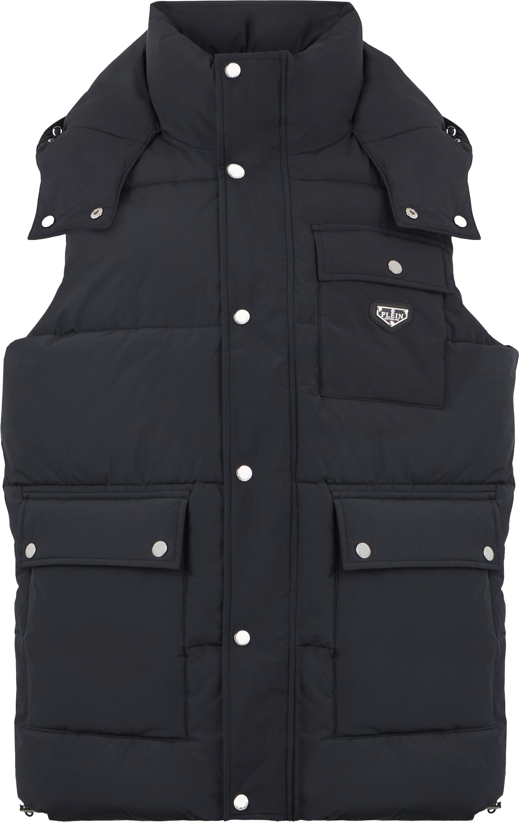 Nylon Puffer Vest Gothic Plein