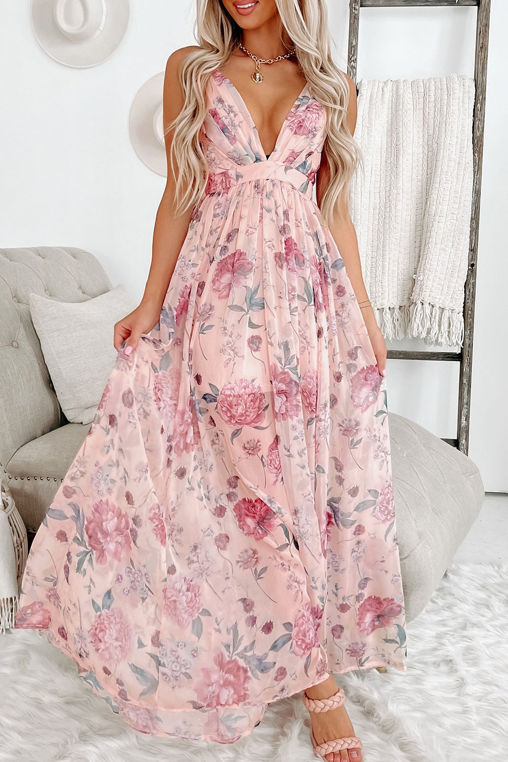 Maxikleid mit Blumenmuster