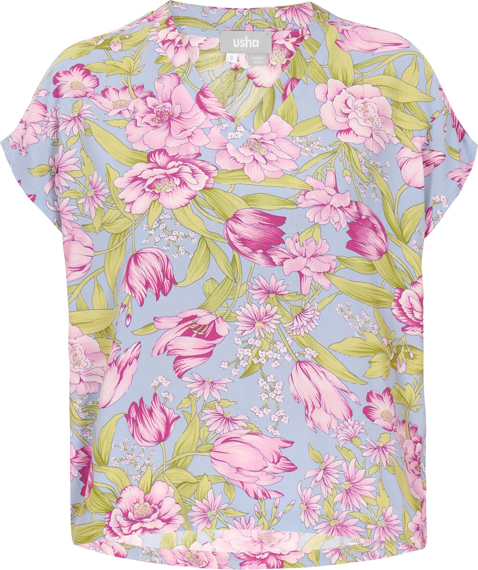 Thumbnail - usha Bluse Frauen blau mehrfarbig