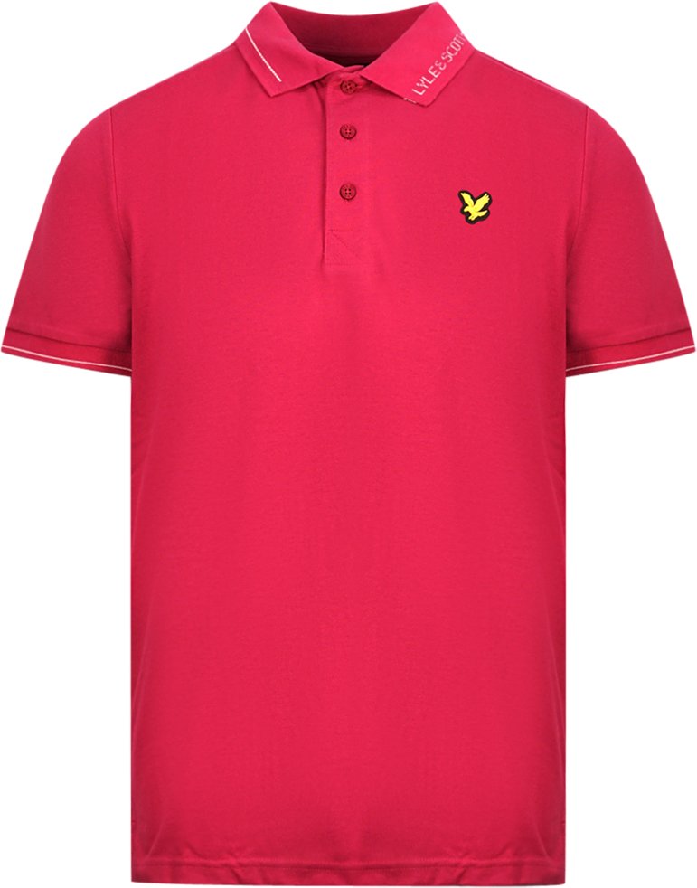 Lyle & Scott Cranberry Poloshirt mit Marken-Kragen