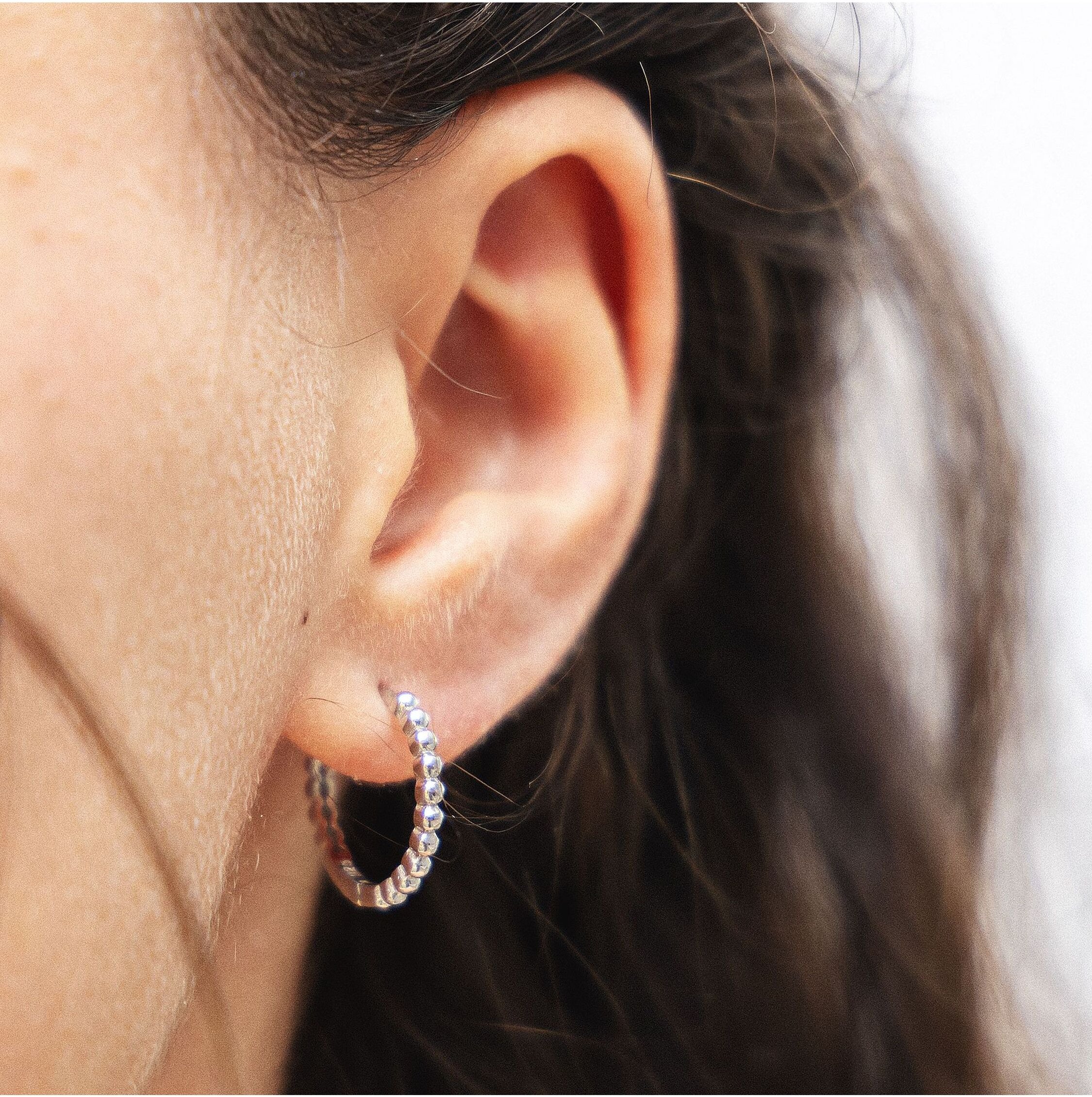 Dkeniz Ohrringe Silber 925 rhodiniert glänzend 1,8cm Durchmesser