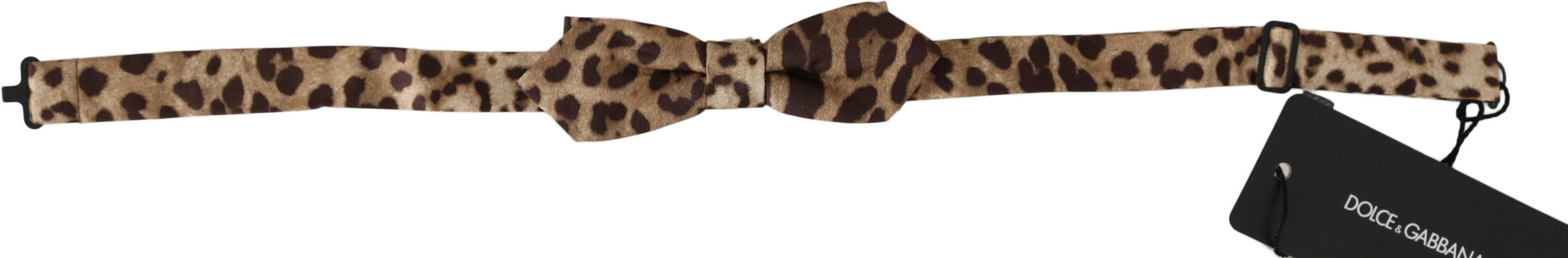 Dolce & Gabbana Braun Leopard Seide Einstellbare Hals Papillon Männer Fliege