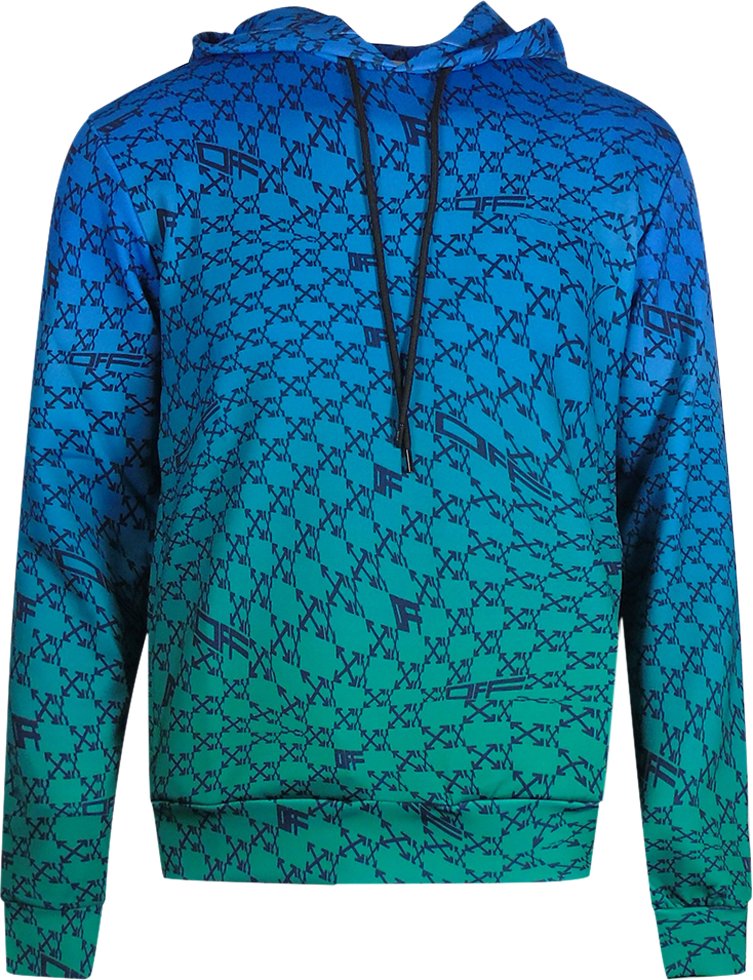 Off-White-Allover-Sport-Hoodie in Pfauenblau