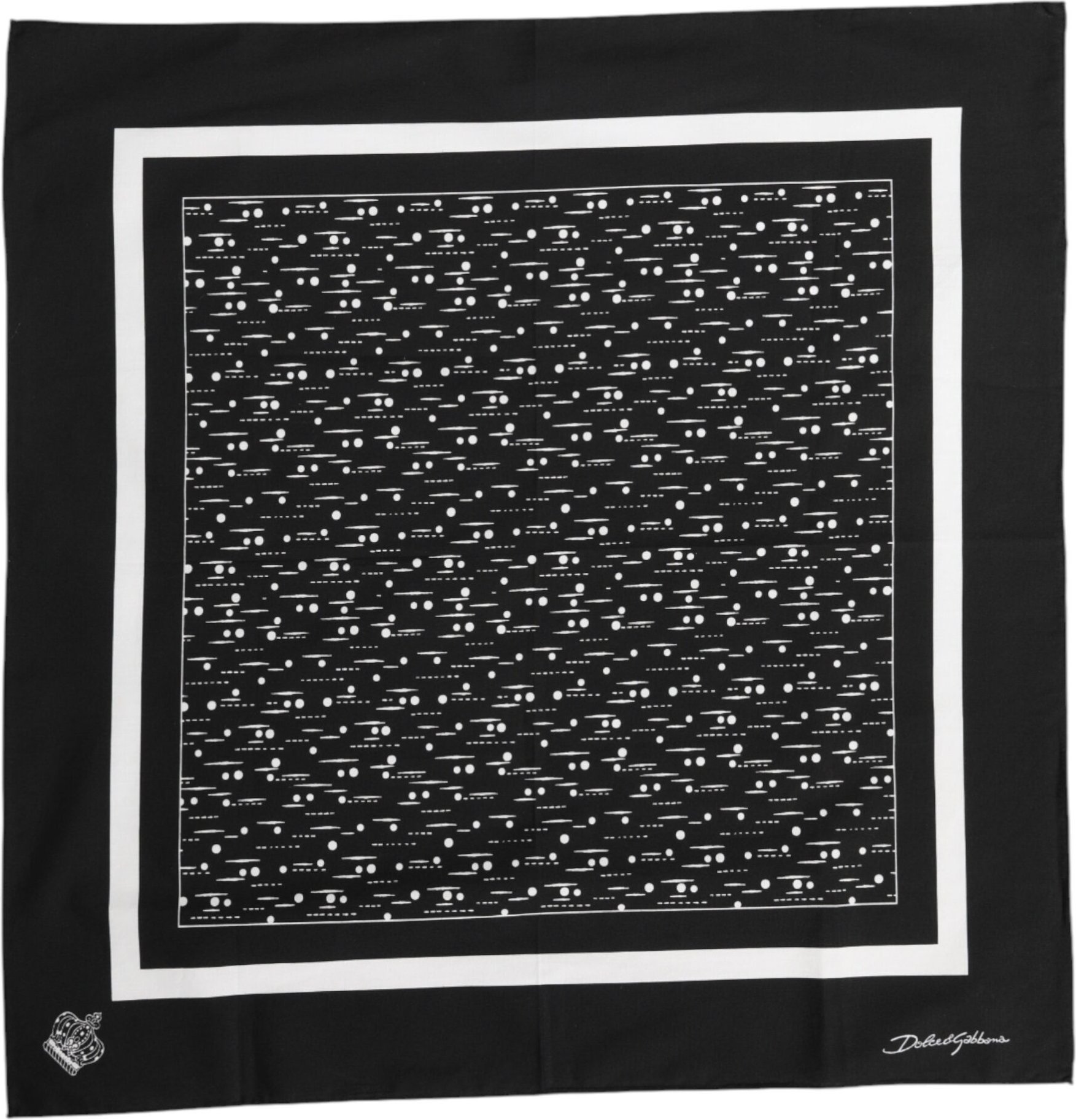 Schwarz-weißer bedruckter quadratischer Foulard-Schal